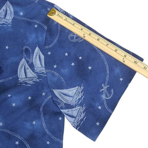 NWT Polo Ralph Lauren Polo Shirt Mens XLT Blue Nautical Sailboat Casual Coastal - Picture 14 of 14